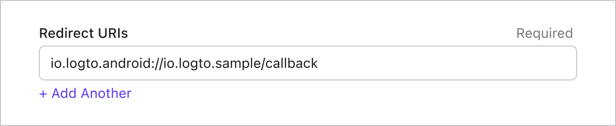 Redirect URI in Logto Console