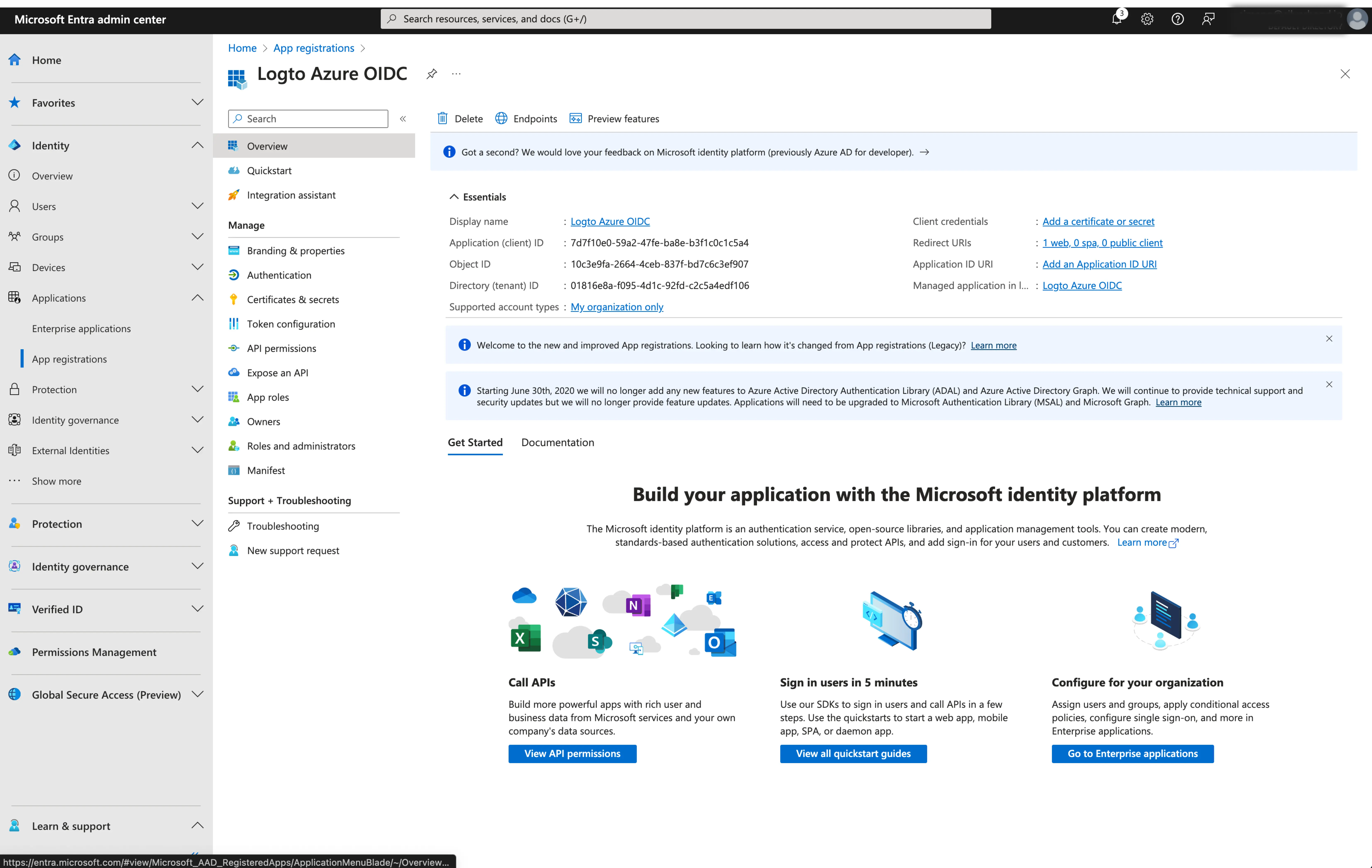 Configure Microsoft Entra ID (Azure AD) OIDC SSO | Logto docs