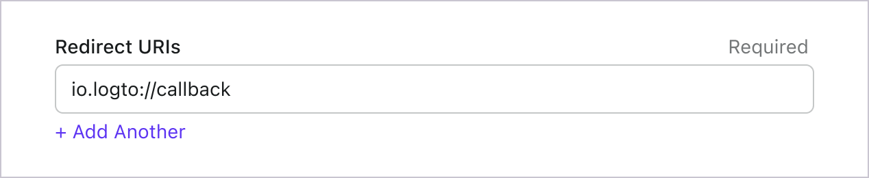Redirect URI in Logto Console