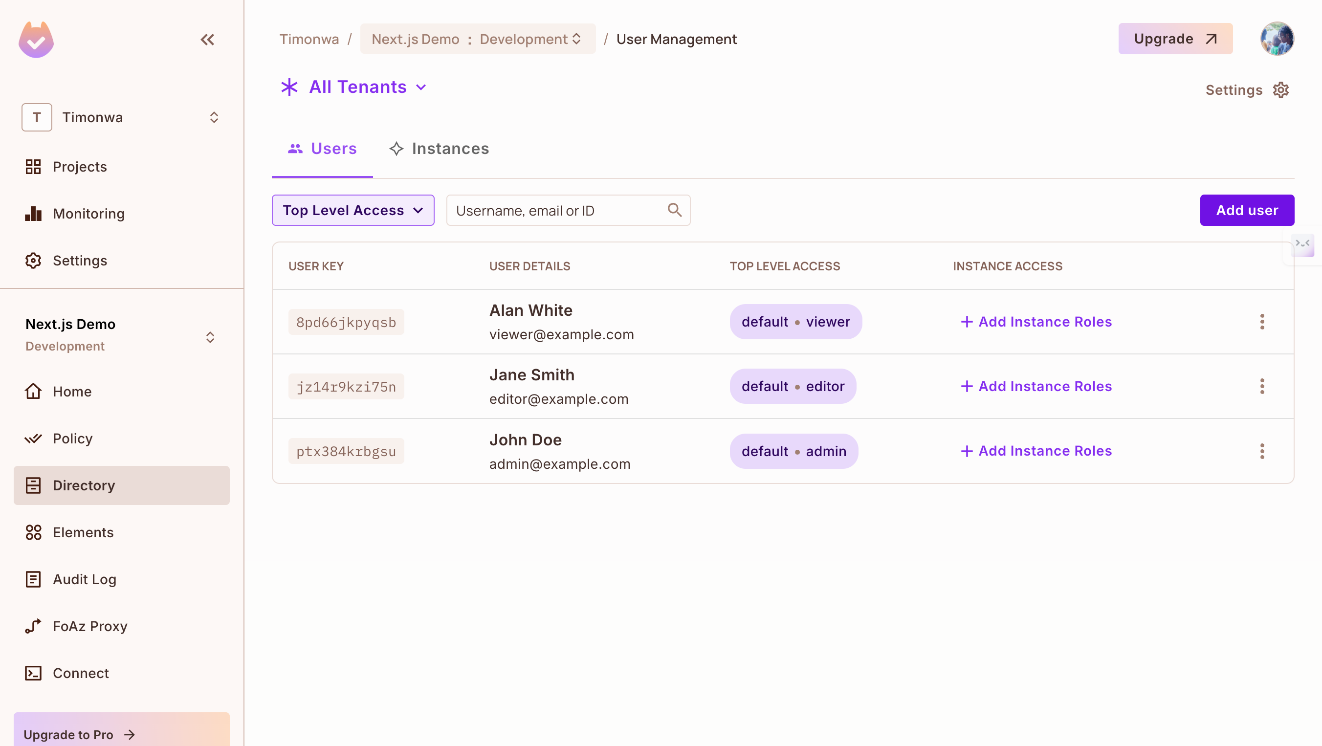 Logto-Benutzer, die mit Permit.io und Rollenzuweisungen synchronisiert wurden