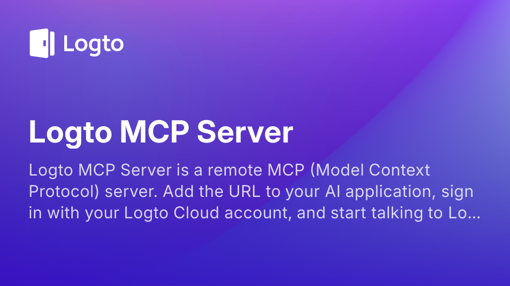 Logto MCP Server | Logto docs
