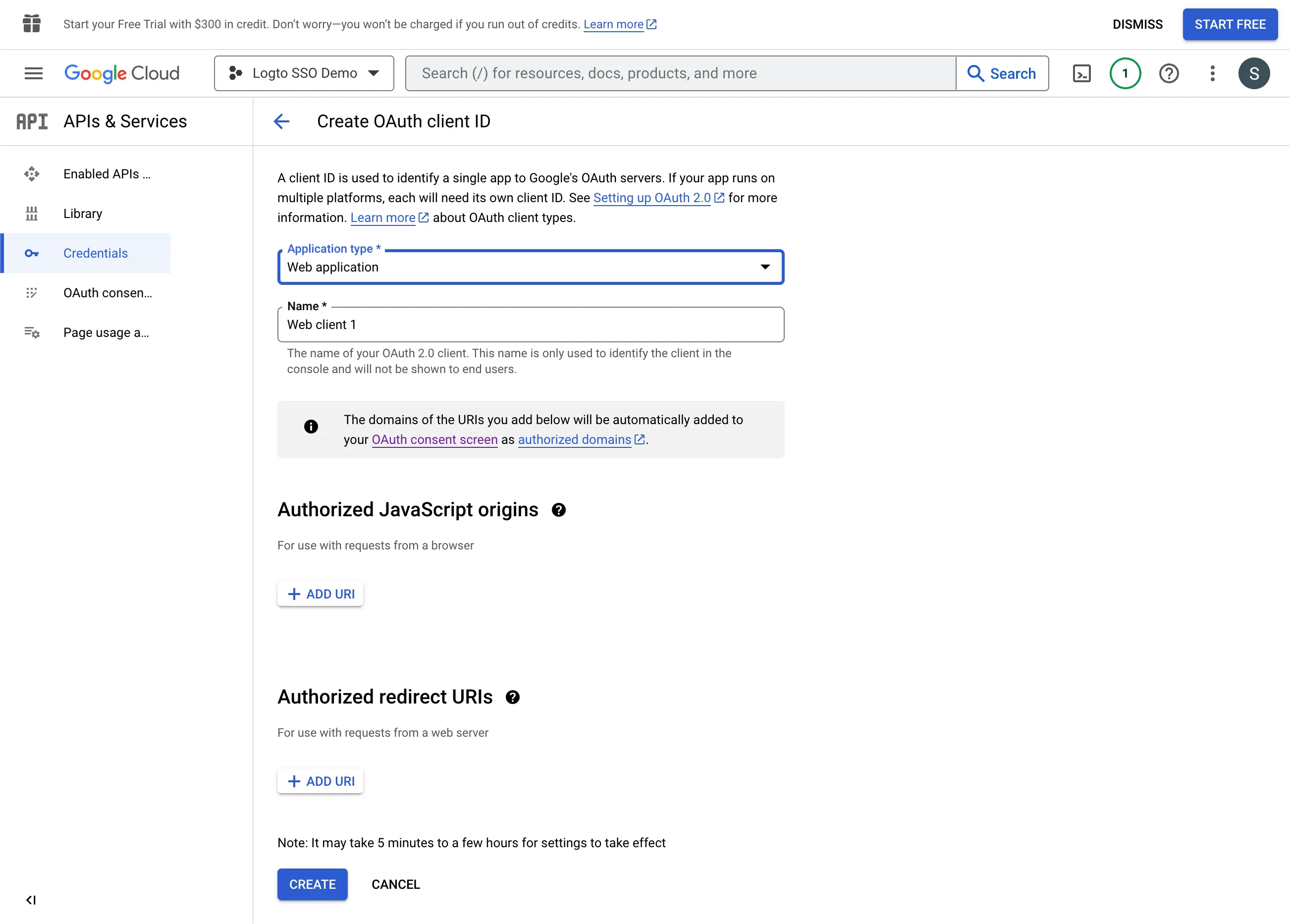 Google Workspace credentials config